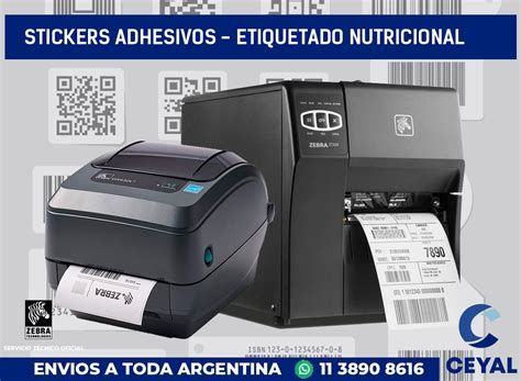 Stickers Adhesivos Etiquetado Nutricional Insumos Datamax Zebra Arg