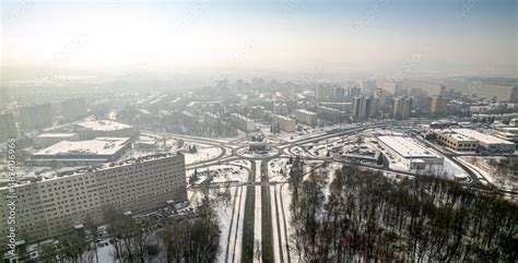 Jastrzębie Zdrój miasto przemysłowe na Śląsku w Polsce zimą panorama