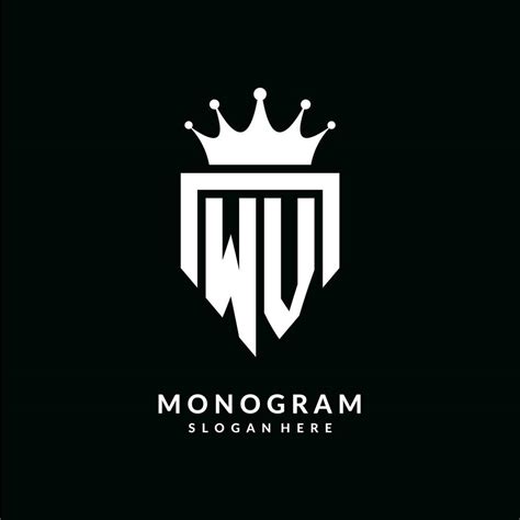 Letter WV Logo Monogram Emblem Style With Crown Shape Design Template