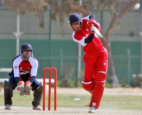 Waqas Barkat Lofts One Down The Ground Against Nepal Espncricinfo