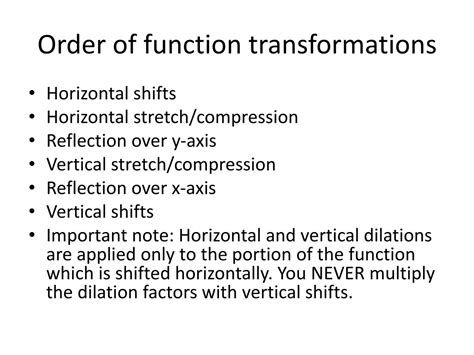 PPT - Order of function transformations PowerPoint Presentation, free ...