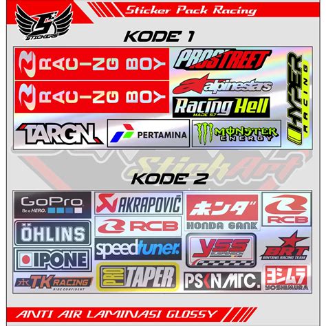 Jual Stiker Pack Sponsor Racing Hologram Stiker Helm Stiker Hitz Stiker