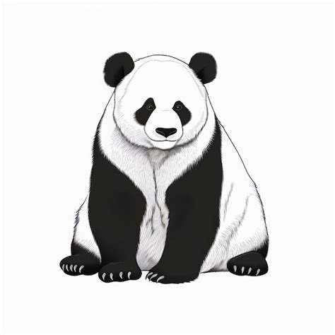 6000 Monochrome Panda Drawing Pictures