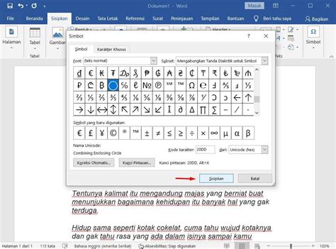 Simbol Centang Pada Ms Word