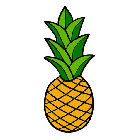 Ananas Dessiné Main Mignon Isolé Sur Fond Blanc Ananas De Dessin Animé