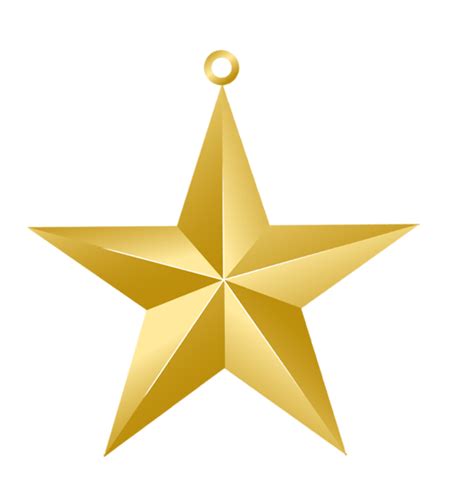 Ornamento Navideño Estrella Dorada PNG transparente StickPNG