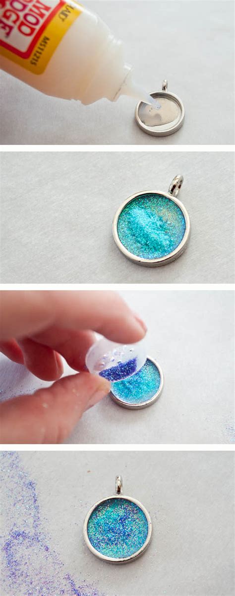 How To Make A Sparkly Glitter Necklace Using Mod Podge Dimensional