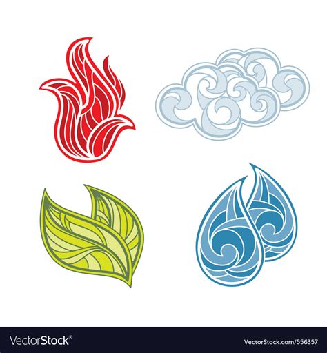 Abstract Icon Set Of Nature Elements Royalty Free Vector