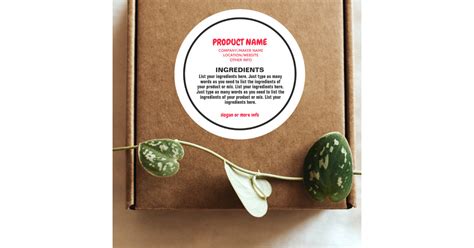 Ingredients Label With Product And Maker Info Zazzle