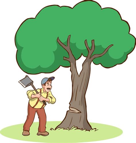 Man Cutting Tree Vector Art, Icons, and Graphics for Free Download