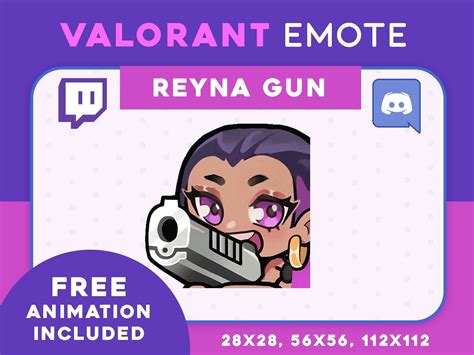 Reyna Emote Gun Valorant Discord Twitch Youtube Emotes Etsy