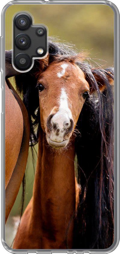 Samsung Galaxy A G Hoesje Paarden Natuur Bruin Siliconen