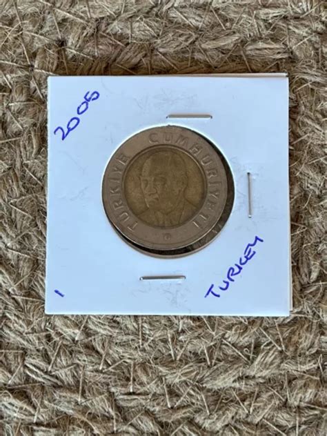🚖2005 Turkiye Cumhuriyeti One Lira Coin🚖turkey Turkish I Lira Coin🚖 1