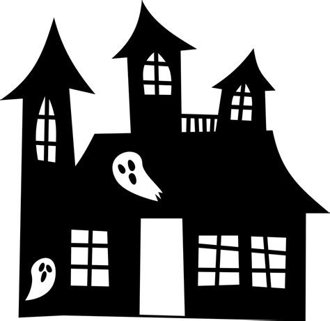 OnlineLabels Clip Art - Haunted House Silhouette