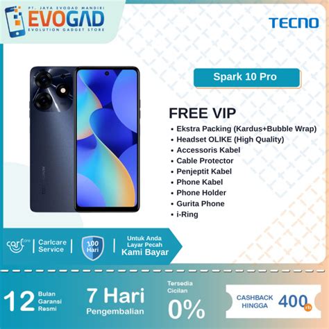 Spark 10 Pro 8 256GB Android 13 Mediatek Helio G88 Garansi Resmi