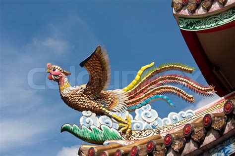 Chinese phoenix on roof | Stock image | Colourbox