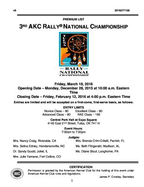 Fillable Online Images Akc 3RD AKC RALLY NATIONAL CHAMPIONSHIP Images