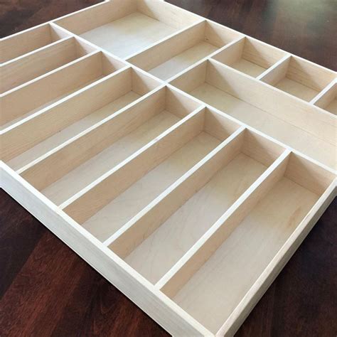 Custom Drawer Organizer Maple Etsy Silverware Drawer Organizer