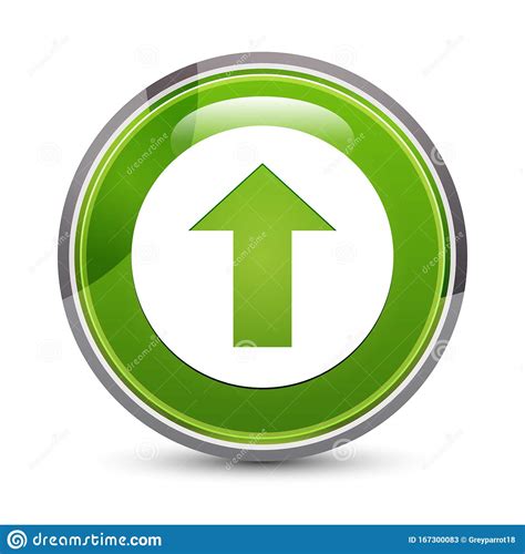 Upload Icon Elegant Green Round Button Vector Illustration Stock Vector