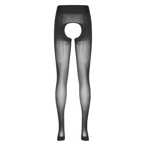 Women Oil Silk Sheer Pantyhose Hollow Out Suspender Tights Thigh High