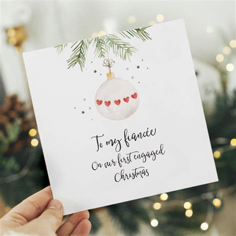 Fianc E Christmas Card First Engaged Christmas With Love Wedding