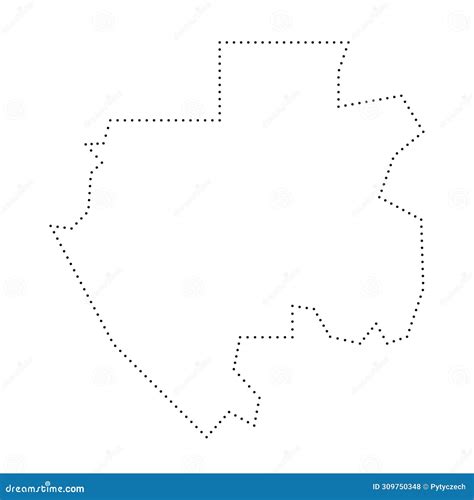 Gabon Dotted Outline Vector Map Stock Vector Illustration Of Country