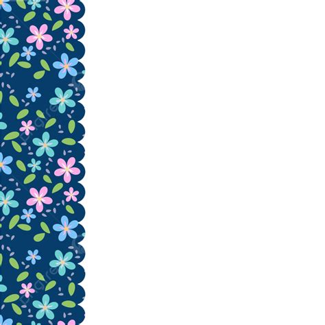 Navy Side Border Cute Flower Pastel For Presentation Product Template