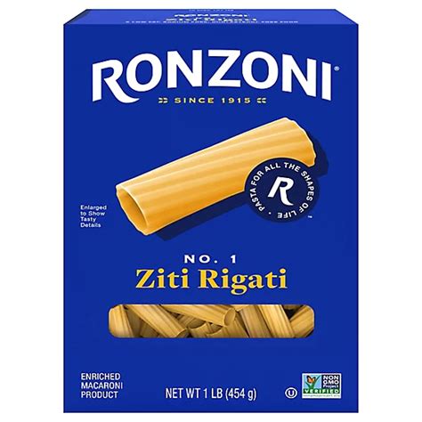 Ronzoni Pasta Ziti Rigatoni 16 Oz Acmemarkets