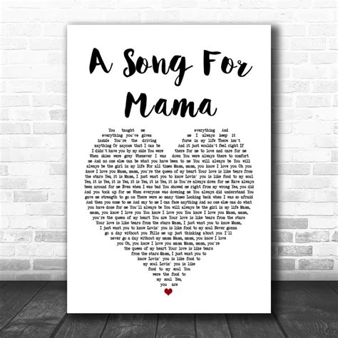 Boyz Ii Men A Song For Mama Heart Song Lyric Quote Print Song Lyric