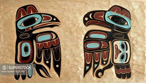 Yellow Cedar Carving Tlingit Indian Style Eagle And Raven Ans