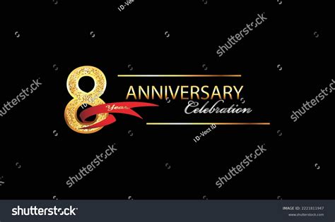 8 Year Anniversary Celebration Vector Design Stock Vector Royalty Free