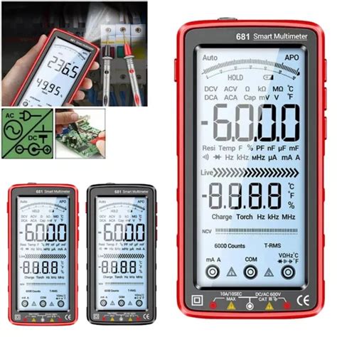 MULTIMÈTRE NUMÉRIQUE 6000COUNTS AC DC plage automatique tension