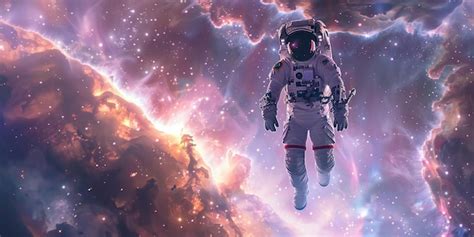 Astronauta En Un Traje Espacial Flotando En La Inmensidad Del Espacio