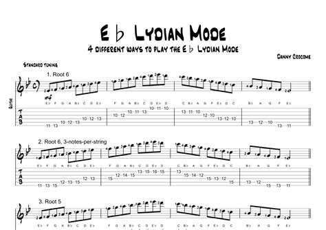 Eb Lydian Mode 4 Ways To Play By Traditional Sheet Music For Guitar