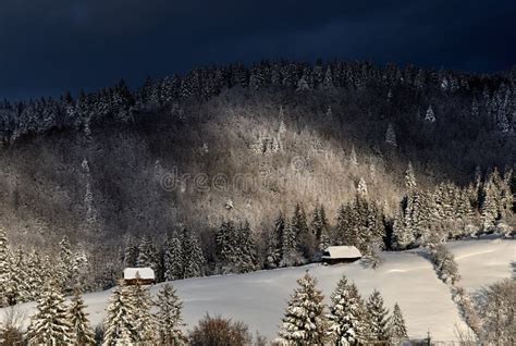 Winter in Romania, Carpathian Mountains Village in Transylvania Stock Image - Image of ...