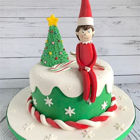 Elf On The Shelf Cake Christmas Themed Cake Xmas Cake Christmas Cake