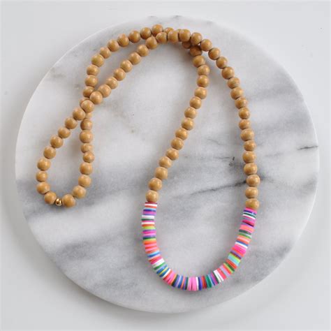 Wood Bead Necklaces Handmade By Libby And Smee