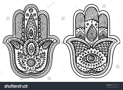 Vector Indian Hand Drawn Hamsa Ethnic Stock Vector Royalty Free