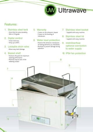 Ultrawave Industrial Ultrasonic Cleaners Brochure Pdf