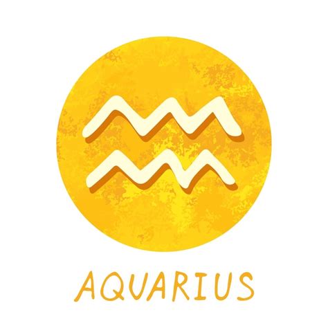 Premium Vector Hand Drawn Aquarius Zodiac Sign In Golden Round Frame