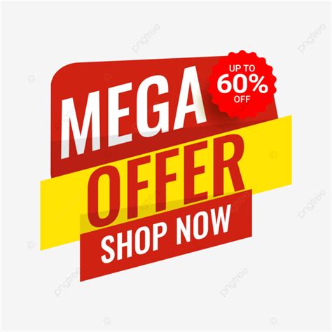 Mega Offer Sale Tag Design Vector Mega Offer Sale Tag Discount PNG