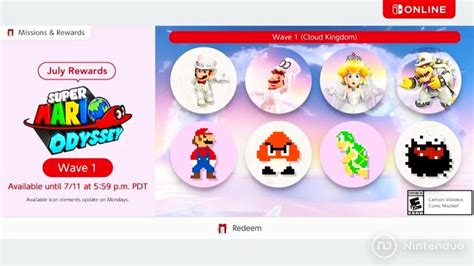 Oleada Sorpresa De Iconos De Mario Odyssey Para Nintendo Switch Online