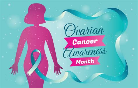 Ovarian Cancer Awareness Month Background Template Vector Art