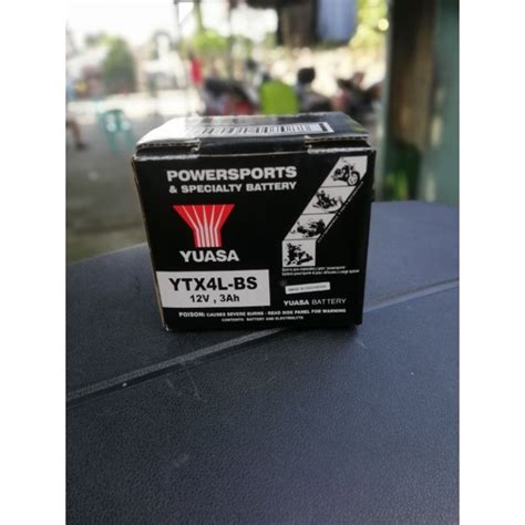 YUASA YTX4L BS 12V 3Ah ORIGINAL MADE IN INDONESIA For MIO I 125 MSI