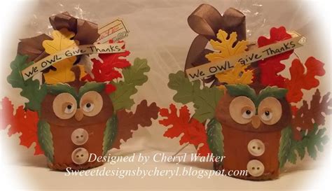 Cottageblog We Owl Give Thanks Place Cardtreat Holder