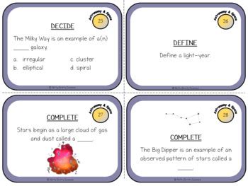 Astronomy And Space Science Task Cards By Nitty Gritty Science Tpt