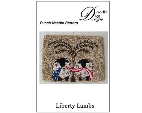 Primitive Punch Needle Kit Patriotic Sheep With Flag Etsy