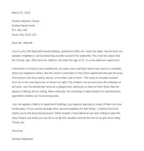 Noise Complaint Letter Template 12 Word Pdf Documents Download