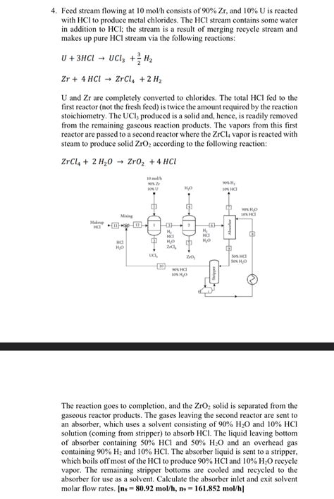 Solved Feed Stream Flowing At Molh Consists Of Zr Chegg
