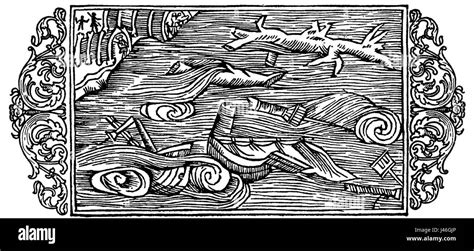 Olaus Magnus On Ships Wrecked At The Coasts Of Greenland Stock Photo